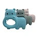 hippo shaped natural latex teether toy